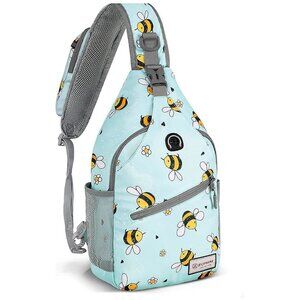 Sling Bag for Women Men:Small Crossbody Sling Backpack - Mini Bee Blue